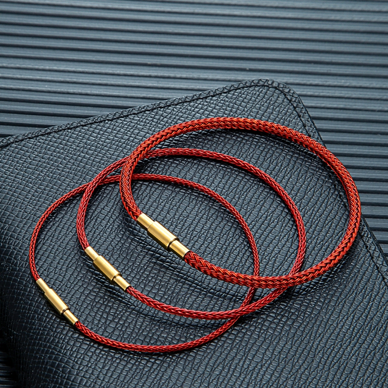 Waterproof Steel Wire Rope Red String Bracelet for the Year of Birth, Fortune Beads, Small Hole Threading, Gold Braided Rope for Men and Women Couples