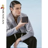 Мужской короткий бумажник, кожаный картхолдер, складная сумка, из натуральной кожи