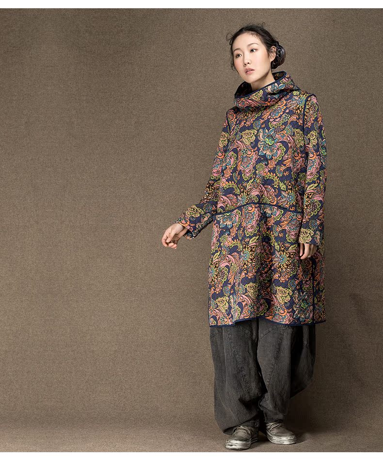 Last 2 Chinese Traditional Vintage Women Hooded Floral Quilted Coat ...