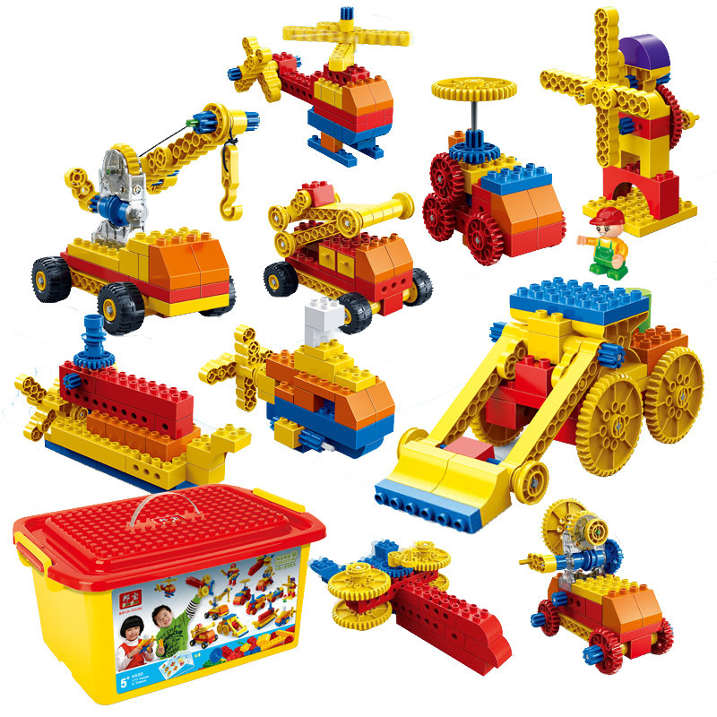Bunbao 6530 Expansion Packs Large Grain Machinery Gear Building Block Parquet Toys Children Boys And Girls 4 Gifts 5 Years Old