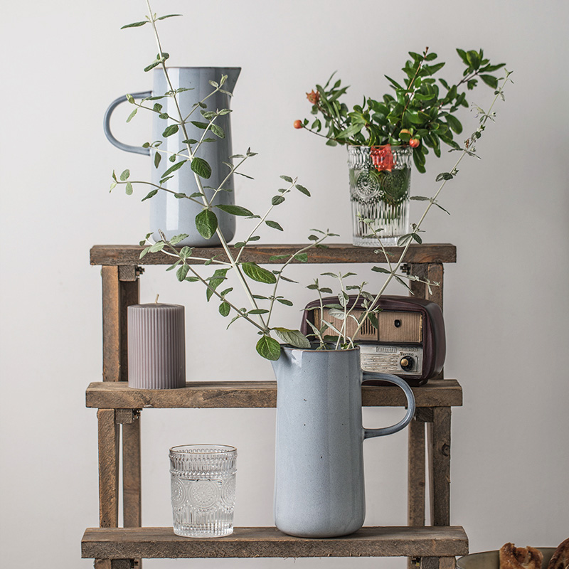 It's a kettle and a vase~ Slightly flawed 1 4L ceramic cold water jug ​​American home decoration flower arrangement