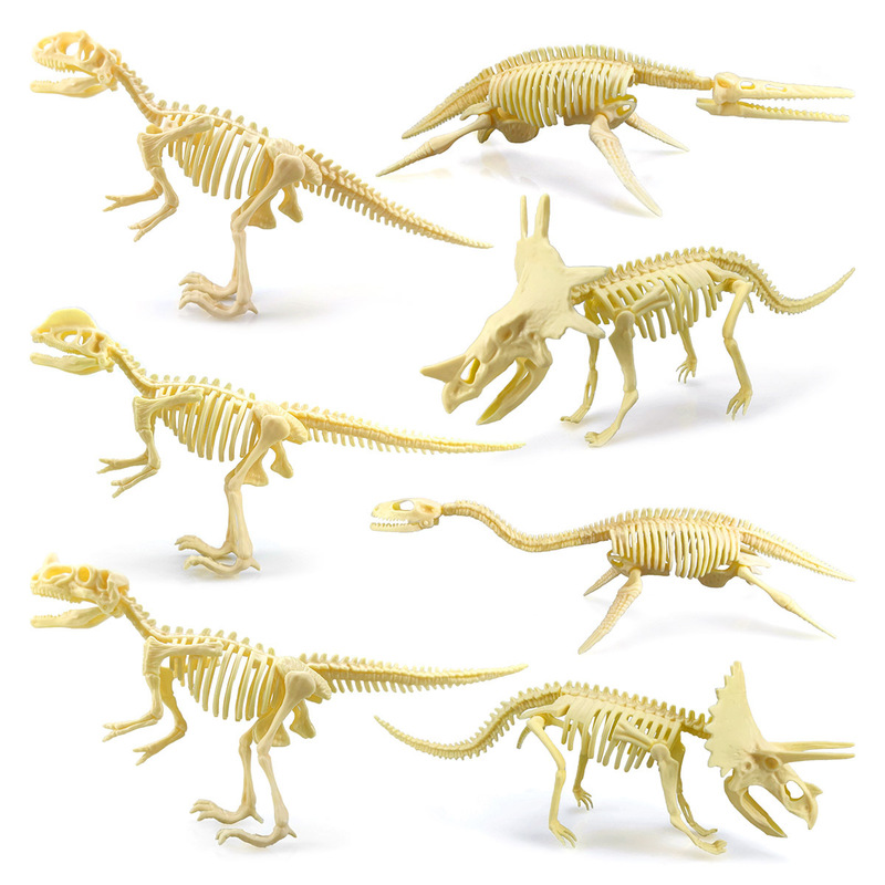 Cross-Border Simulated Jurassic Dinosaur Fossil Model Children's Archaeological DIY Assembly Triceratops Skeleton Toy