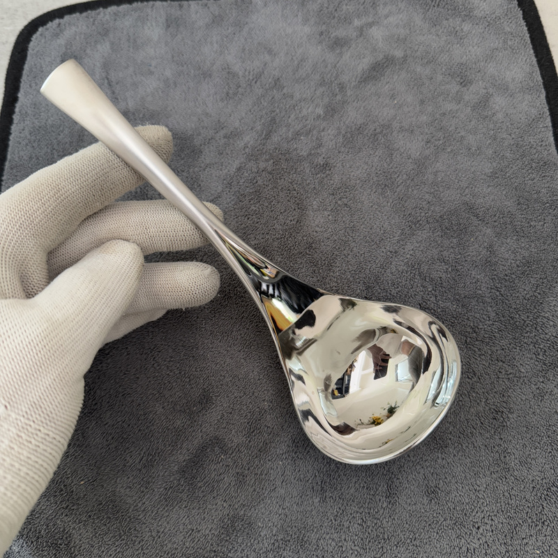 Vogue Ella Small Spoon Desktop Small Spoon 18/10 Stainless Steel Thickeneded Forged Half Sand Stick Half Mirror Light