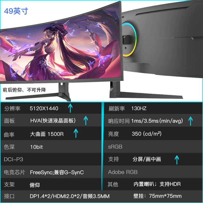 Ноутбук, LCD-дисплей, игровой экран, 49 дюймов, 165 Гц, 34 дюйма, 240 Гц, 40 дюймов, 32