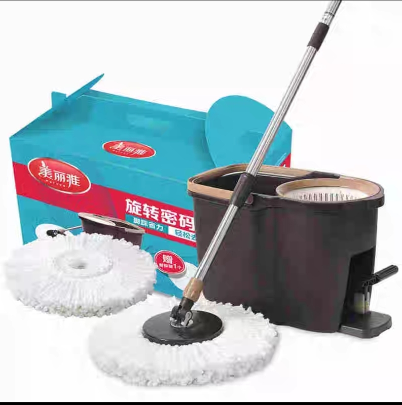 Meiya Rotating Password-Powered Cloud Mop with Hands-Free Foot Pedal, Dual-Drive Water-Removing Mop Accessories, Mop Head Replacement