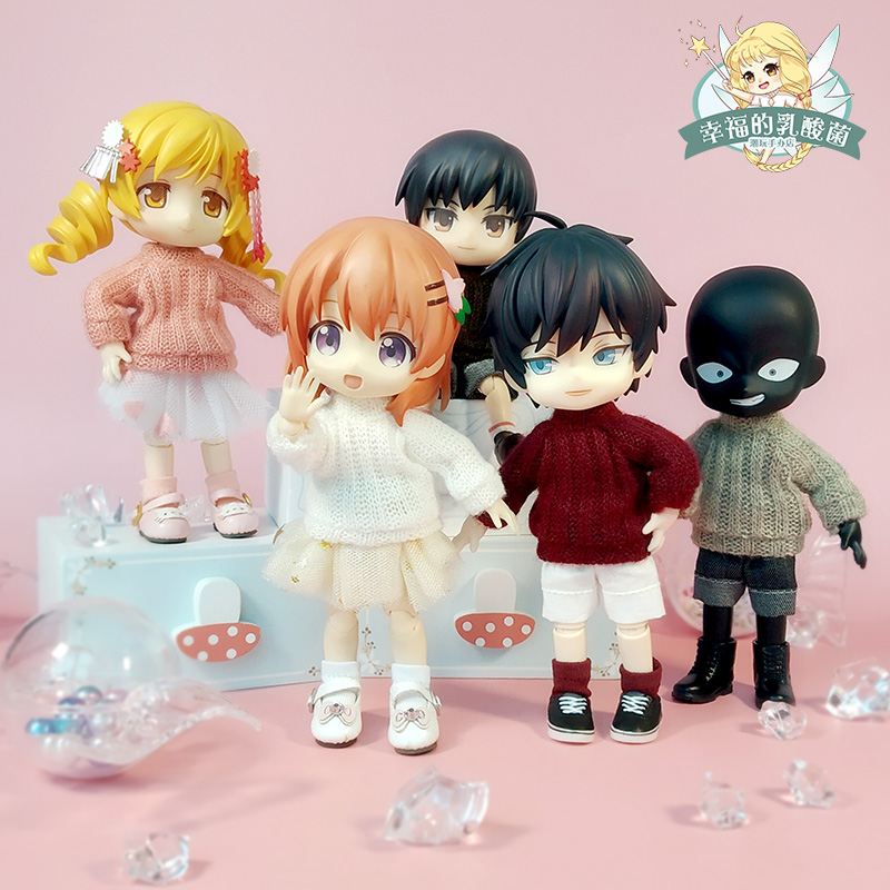 ob11 doll sweater long sleeve blouse 12 bjd beauty tie pig azone12 can be worn