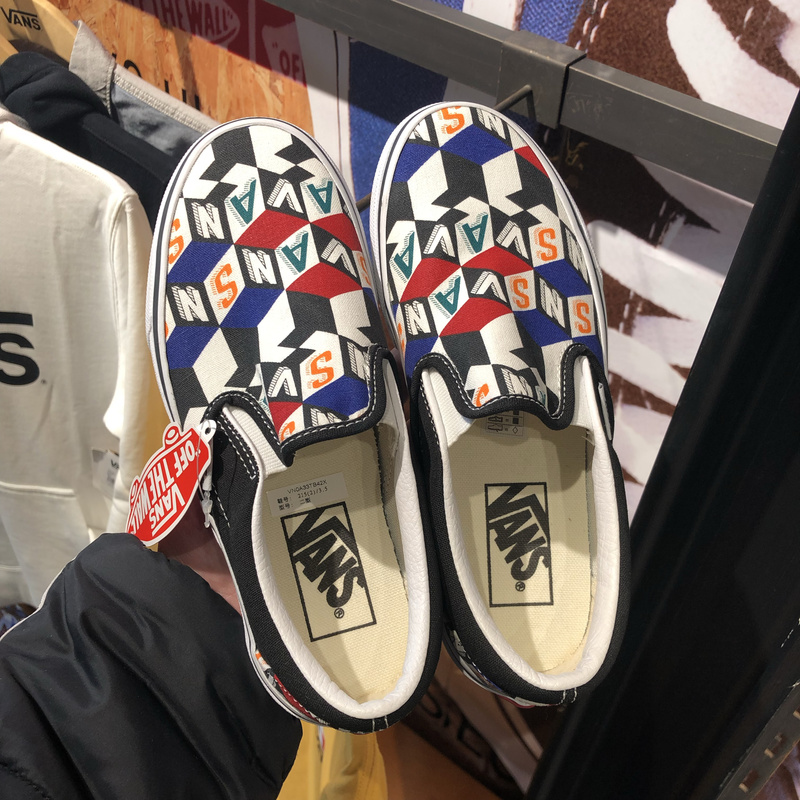 Vans Slip on Colorful Cube Plaid Men's and Women's Sports and Leisure Canvas Shoes Vn0A33Tb42X