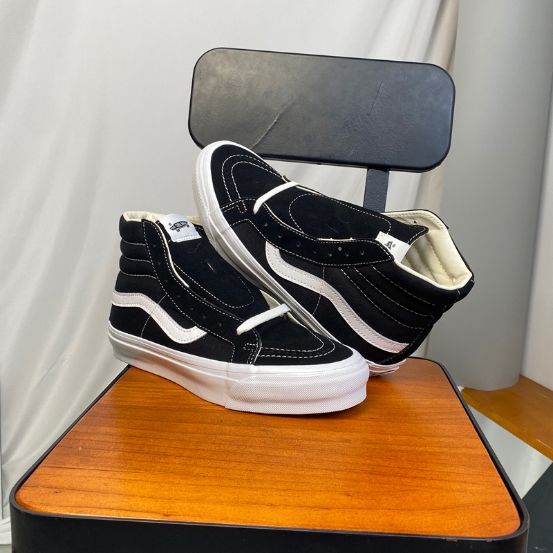 Vans Lx Sk8 Hi Reissue38 High-Top Black and White Canvas Men's and Women's Sneakers Vn000Cr0Ba2