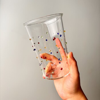 Ins colorful polka dot candy colored glass cup