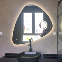 Bathroom mirror LED backlight smart touch anti-fog bathroom toilet makeup mirror wall-mounted HD free punching