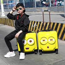 Large Eyed Meneva Cartoon Child Pull Rod Case Suitcase 18 Inch Male And Female 20 Inch Baby Suitcase Boarding lock