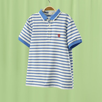 Little Tiger Patty Childrens Wear Boys T-shirt Short Sleeve POLO Lapel Top Stripes 2021 Summer Dress Medium Paul Shirt