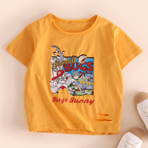 Little Tiger Patty Boys T-shirt Girls Short Sleeve Summer Dress 2021 New Children Middle and Big Children Cartoon Animation Cotton T-Shirt