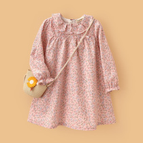 (New autumn) little tiger Patty childrens clothes princess dress cotton spring and autumn clothes 2021 new small floral dress