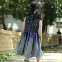 Little Tiger Patty Childrens Clothing Girl Princess Dress 2021 New Summer Dress Starry Sky Dress