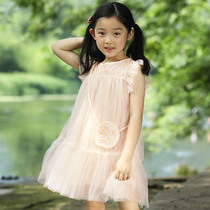 (Send bag) little tiger Patty girl dress Princess dress baby Sleeveless sequin embroidered foreign skirt skirt