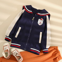 (Autumn new product) Little Tiger Patty Childrens Coat Girl Autumn Korean version of Western Air Neck Jacket Girl Top