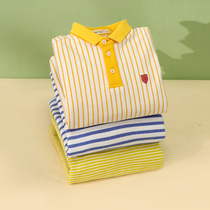 Little Tiger Patty Childrens Wear Boys Short Sleeve T-shirt Baby Top 2021 New Striped Paul Shirt Korean Polo Shirt