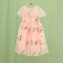 (Shawl fairy dress) little tiger Patty girl dress dream gauze dress three-dimensional embroidered big child princess dress