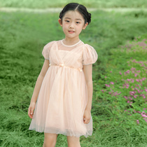 Little Tiger Patty Girl Princess Dress Summer Childrens Dress Western Girl Gaun Dress Little Girl Mesh Dress Dress