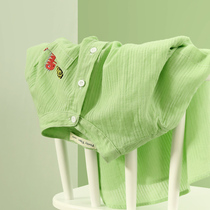 Little Tiger Patty Boys Shirt Childrens Short Sleeve Thin Solid Color Shirt Cotton Small Dinosaur Embroidered Top