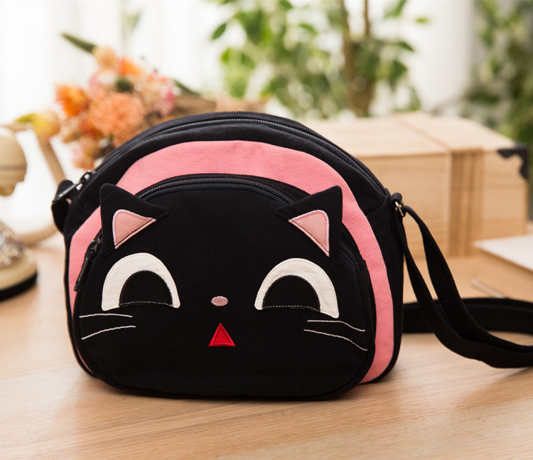 Taiwan Bobo Cat 610014 Cute Black Cat Messenger Bag Messenger Bag Made in Vietnam