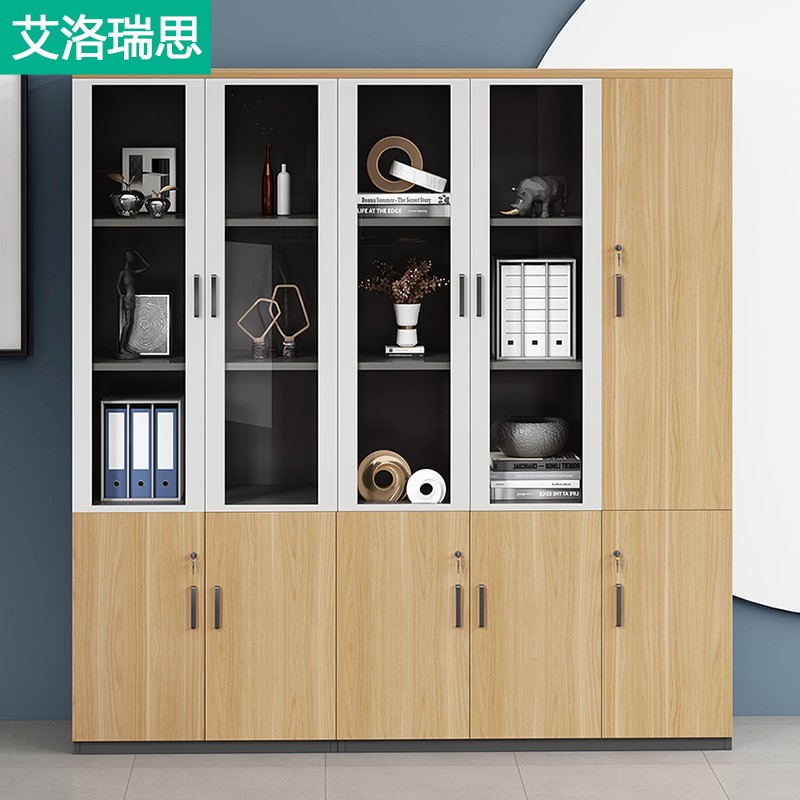 Simple modern office file cabinet wooden file cabinet with lock office cabinet locker combination bookcase