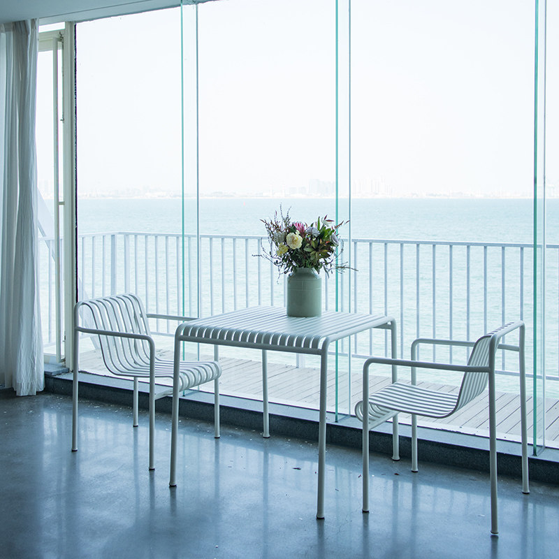 Nordic Terrace Iron Art Table And Chairs Balcony Casual Outdoor Seaside View matching Multi-functional Jane about three sets of sets