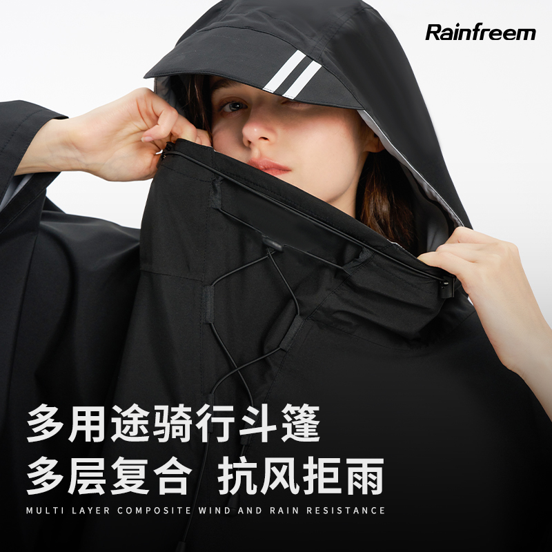 Qinfei Man Electric Vehicle Raincoat, Long Full-Body Rainproof Poncho for Men and Women, Outdoor Cycling, Hiking, Fishing