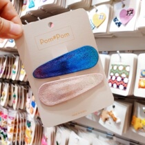 (Spot) Korea Pom hair accessories fluorescent sparkling hair clip simple edge clip sweet hairclip headgear
