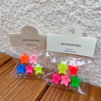 (Spot) South Korea imported fluorescent color color five-pointed star flower rabbit hairclip mini cute grab clip