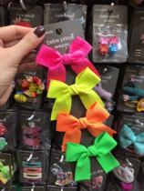 (Special spot) South Korea bebe prince hair accessories ins fluorescent bow duckbill hairclip hair card