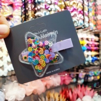 (Spot) South Korea Pretty Hairpin colorful bubble smiley face pentagonal star flower cloud hair