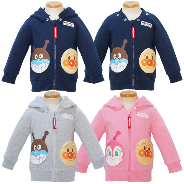 (Special Clearance) Japan Anpanman Spring/Summer Jacket Hat Removable 80-110cm