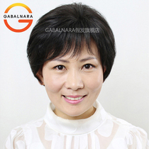 Real hair wig Short hair female curly hair Middle-aged wig female short hair Real hair mom wig set jiafa