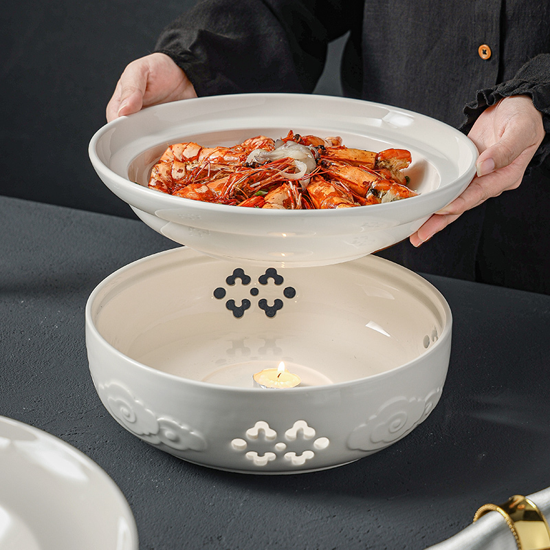 Insulated Ceramic Dry Pot, Heatable Open Stove Tableware, Dish Plate, Hotel Restaurant High-End Artistic Dish Presentation Vessel