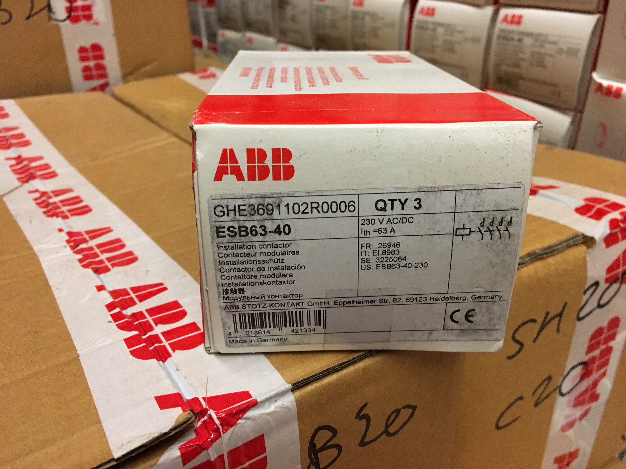 (brand new original) ABB ESB Series building with contactor ESB63-40 230 415VAC