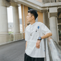 Simple creative cotton short sleeve mens trend round neck balloon printing T-shirt mens loose student casual half sleeve summer