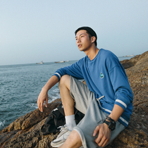 Lu Xiaohu Europe and America simple round neck clothes men Autumn Tide brand high street embroidery base shirt mens wild coat tide