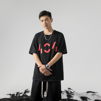 Lu Xiaohu 404 series of joys and sorrows printed men and women short sleeve tee American Street 2021 summer couple T-shirt