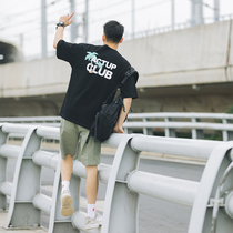 Lü Xiaohu 2022 Summer Coconut Printed Short Sleeve T-shirt Boy Holiday Casual Loose Beach Half Sleeve Body Shirt