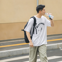 Lü Xiaohu Retro Academy Wind Short Sleeve T-shirt Male Summer New Pint Days Trend Ins and Lovers Loose 50% sleeves