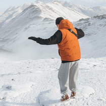 Lu Xiaohu 2021 autumn and winter windproof cotton vest mens Tide brand Joker half high neck hooded waistcoat