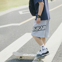 Summer loose Joker Contrast Letter Printing Five-point Pants Japanese Casual Sweatpants ins Trends Mens Shorts