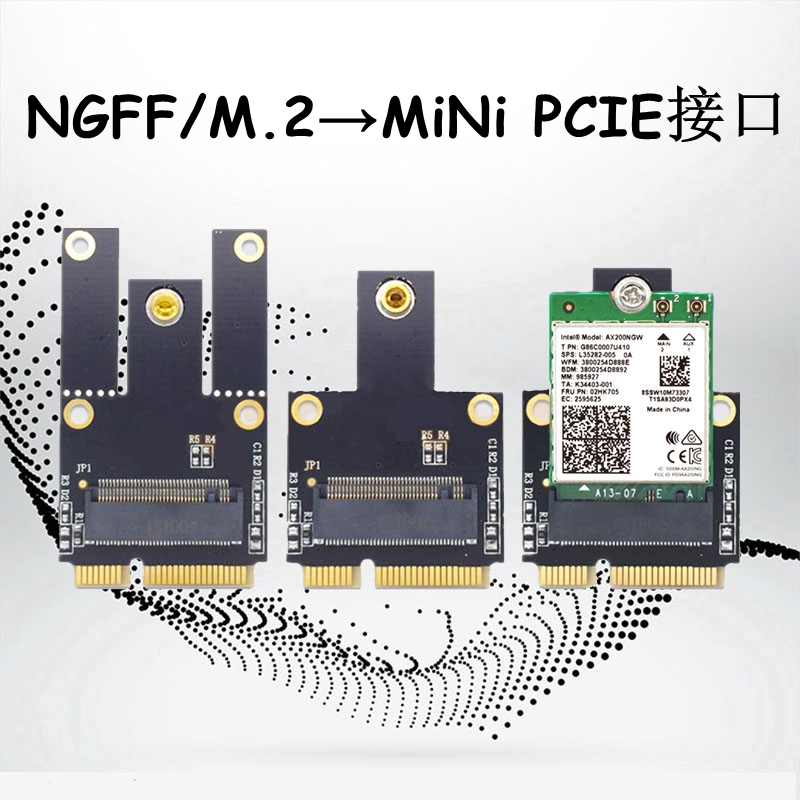 NGFF to mini pcie transfer card m 2 to minipcie AX200 AX210 1550 wireless network card