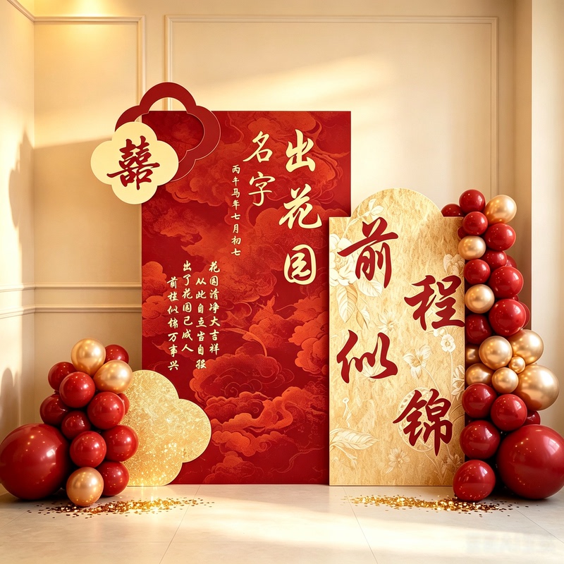Chaozhou-Shantou Adult Coming-Of-Age Ceremony Scene Setup Props Decoration Background Board Kt Board