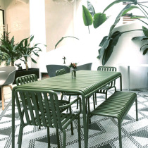 Modern minimalist outdoor leisure table and chair dining room table outdoor courtyard balcony open air negotiation chair combination