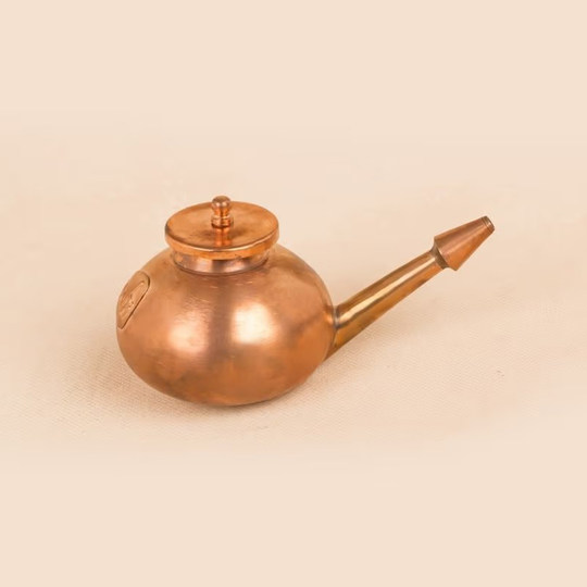 India Isha Imported Genuine Pure Copper Yoga Neti Pot Net Nasal Cavity Cleaning Equipment 200ml Ayurveda