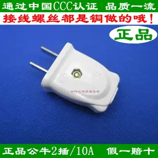 Bull power plug single-phase two-pole flat plug 2-pin plug detachable wiring plug 10A