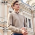 Mr. Quần áo dài tay áo thun cardigan Áo thun dây kéo đứng Cổ áo màu rắn Nam hàng đầu Áo len nam BT3722 - Cặp đôi áo len áo đôi tình yêu Cặp đôi áo len